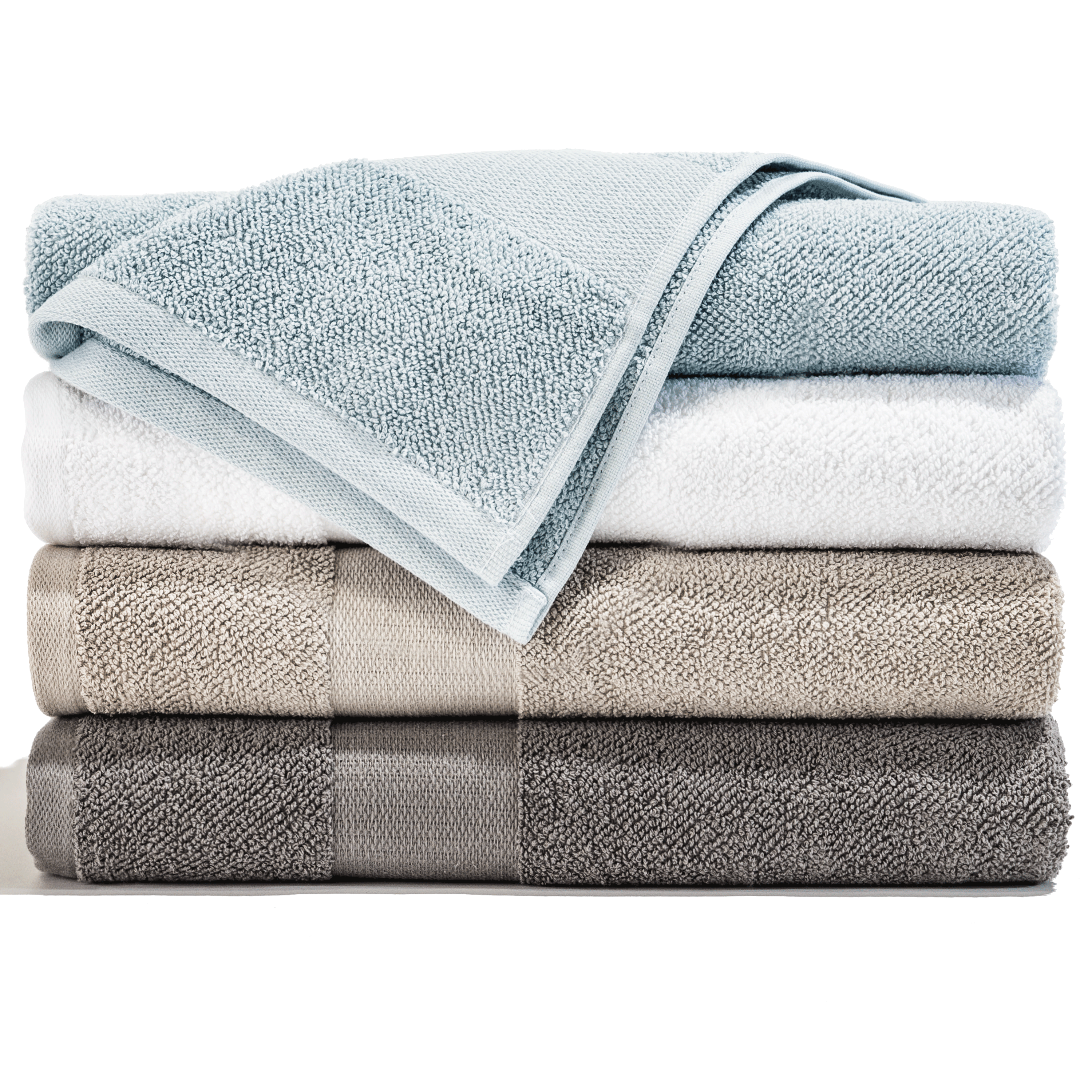 Loft by Loftex 2 Hand Towels and 2 Wash Cloth Luxury Towel Set  (Indigo/Ivory)