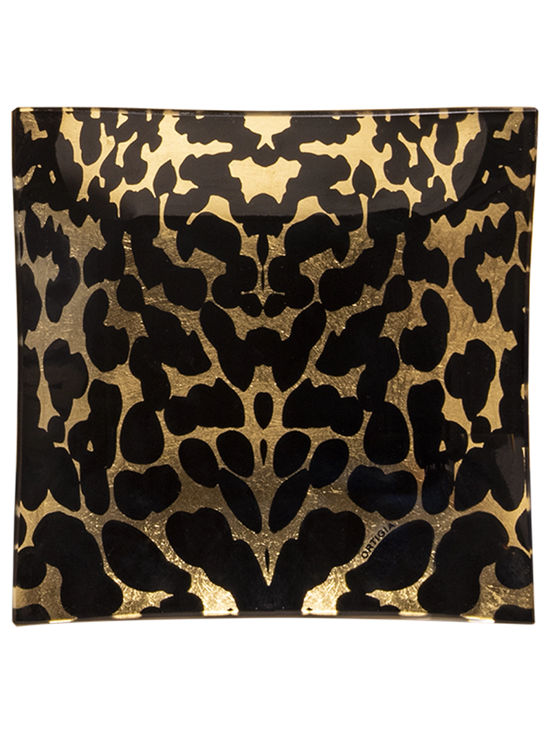 Ortigia - Glass Plate Gattopardo Square 16cm