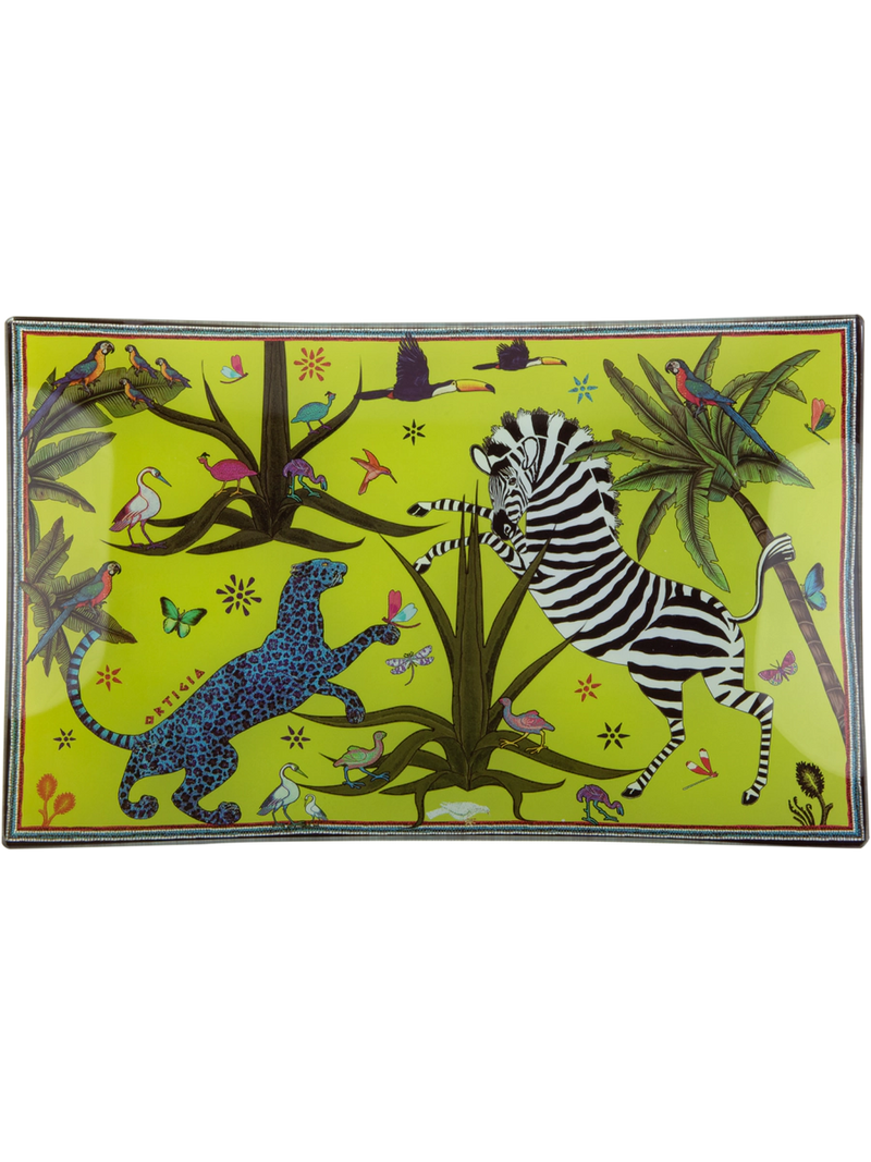 Ortigia - Glass Plate Rectangle Jungle Large