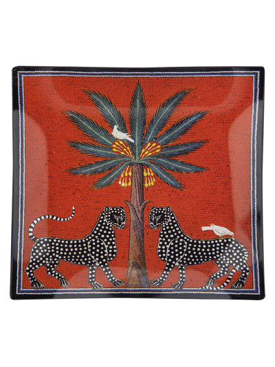 Ortigia - Mosaico Red - Glass Plate (18x18cm)