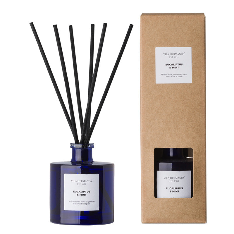 Vila Hermanos - Apothecary Cobalt Blue Collection - Eucalyptus & Mint - Room Diffuser