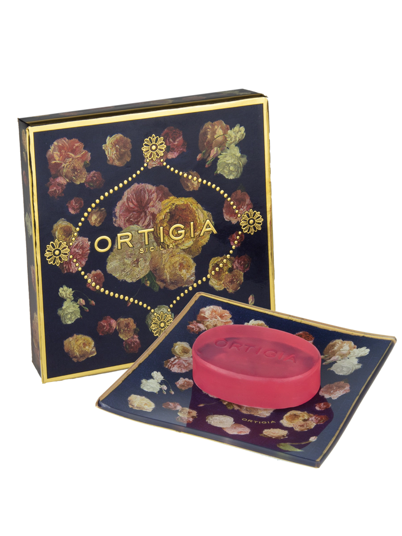 Ortigia - Rose Antiche Glass Plate and Soap