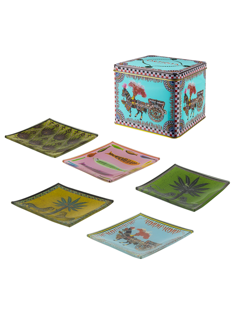 Ortigia - Tin 5 Glass Plates - Caretto