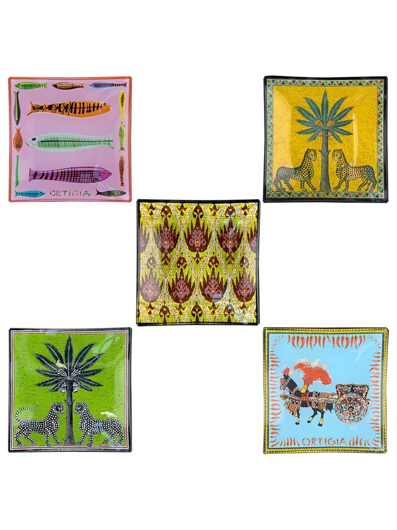 Ortigia - Tin 5 Glass Plates - Caretto