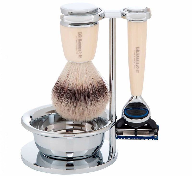 D.R. Harris - 4-piece-set with Fusion Razor and Ivory Brush