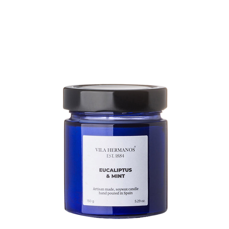 Vila Hermanos - Apothecary Cobalt Blue Collection - Eucalyptus & Mint - Candle